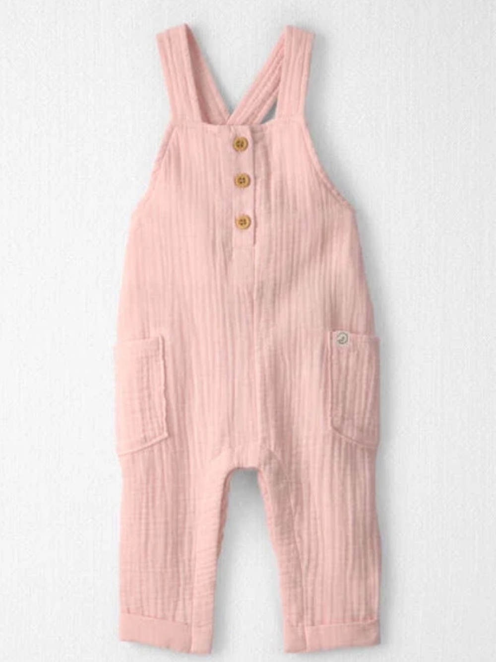 Carter’s Little Planet Organic Cotton Gauze Overalls – Pink Salt | Baby Girl 🌸